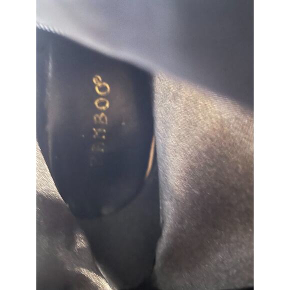 """Size 8 BAMBOO Mauve Madam Taupe BLACK VELVET Thigh High Chunky Heel BOOT""" - Picture 8 of 9